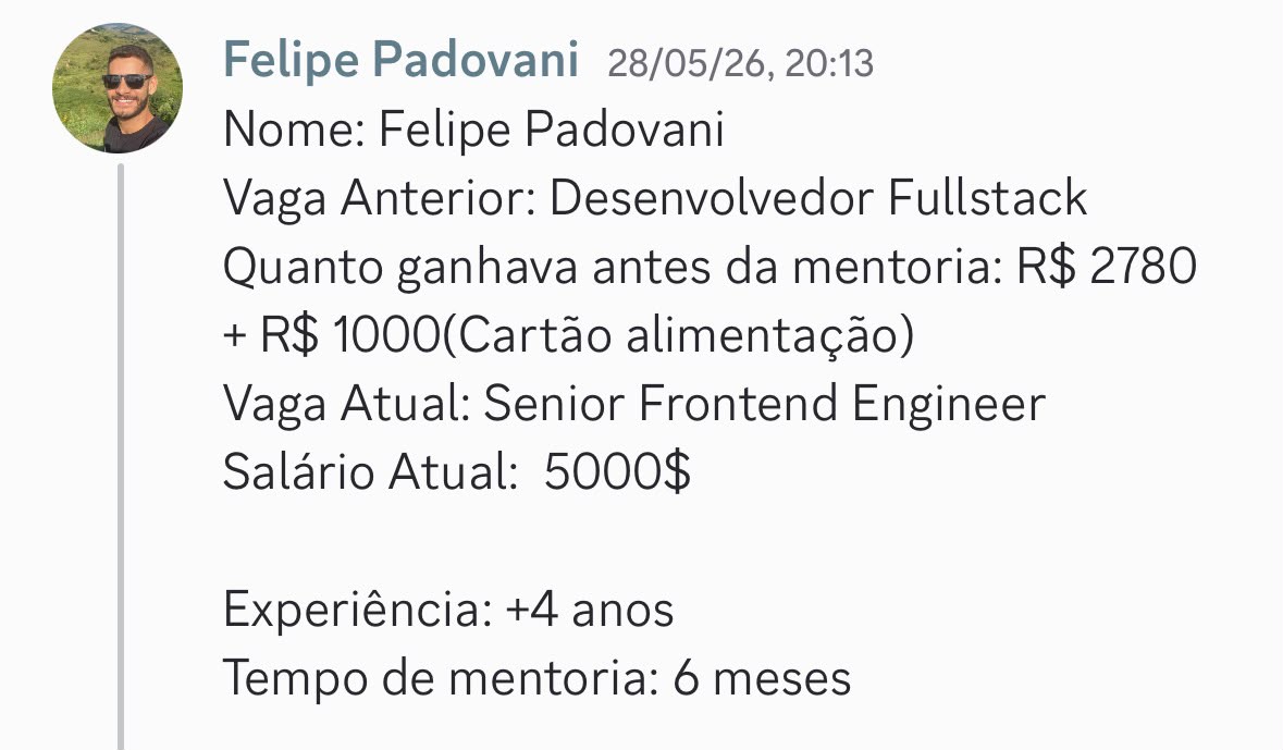 Relato do aluno Felipe Padovani